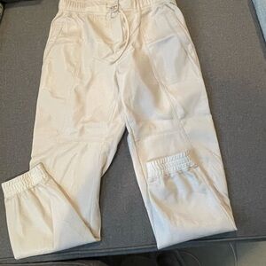 Women's faux leather Cream Joggers